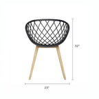 Kurv Lot de 2 Chaises de salle à manger et d'appoint intérieures/extérieures