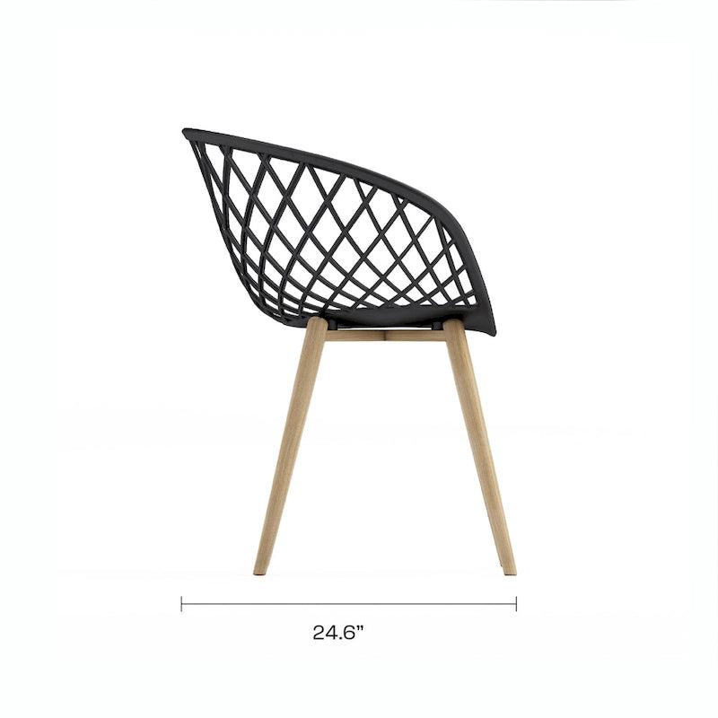 Kurv Lot de 2 Chaises de salle à manger et d'appoint intérieures/extérieures