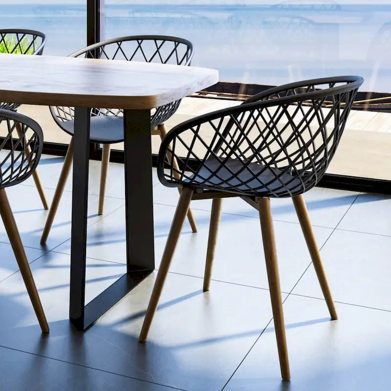 Kurv Lot de 2 Chaises de salle à manger et d'appoint intérieures/extérieures
