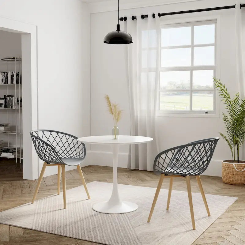 Kurv Lot de 2 Chaises de salle à manger et d'appoint intérieures/extérieures