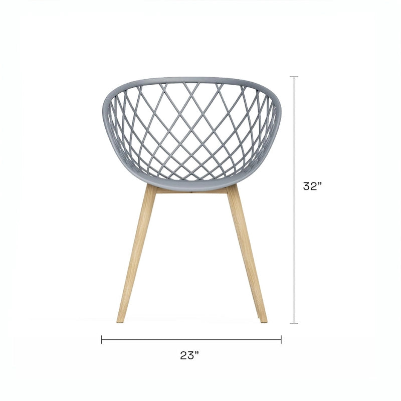 Kurv Lot de 2 Chaises de salle à manger et d'appoint intérieures/extérieures