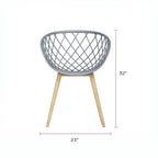 Kurv Lot de 2 Chaises de salle à manger et d'appoint intérieures/extérieures