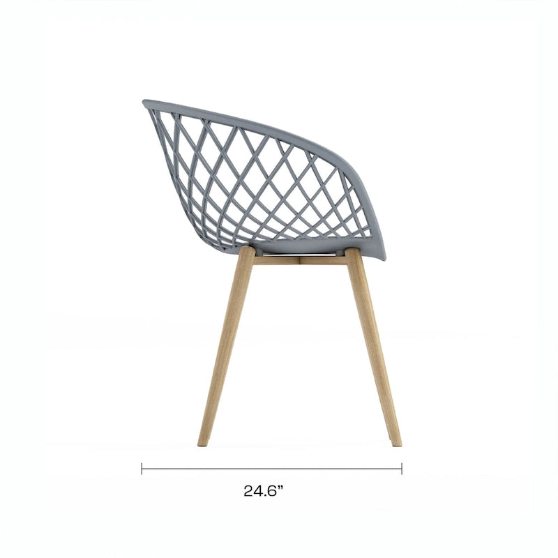 Kurv Lot de 2 Chaises de salle à manger et d'appoint intérieures/extérieures