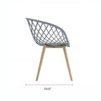 Kurv Lot de 2 Chaises de salle à manger et d'appoint intérieures/extérieures