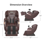 Fauteuil de massage corporel chauffant complet Ukuowu Favor-03 Plus ADV avec écran LCD, rail en S double cœur, commande par application, Shiatsu zéro gravité