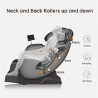 Fauteuil de massage corporel chauffant complet Ukuowu Favor-03 Plus ADV avec écran LCD, rail en S double cœur, commande par application, Shiatsu zéro gravité