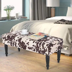 Banc ottoman rectangulaire en tissu imprimé vache Adeco