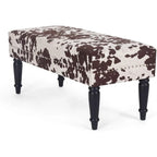 Banc ottoman rectangulaire en tissu imprimé vache Adeco