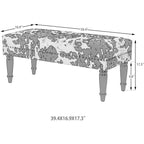 Banc ottoman rectangulaire en tissu imprimé vache Adeco