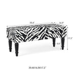 Banc ottoman rectangulaire en tissu imprimé vache Adeco