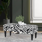 Banc ottoman rectangulaire en tissu imprimé vache Adeco