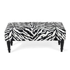 Banc ottoman rectangulaire en tissu imprimé vache Adeco