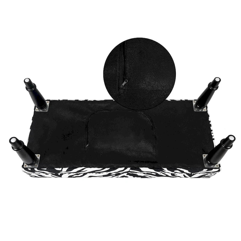 Banc ottoman rectangulaire en tissu imprimé vache Adeco