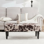 Banc ottoman rectangulaire en tissu imprimé vache Adeco