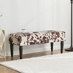 Banc ottoman rectangulaire en tissu imprimé vache Adeco