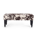 Banc ottoman rectangulaire en tissu imprimé vache Adeco