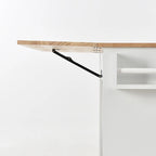 Îlot de cuisine mobile roulant de 52,7 po avec plateau en bois massif et roulettes verrouillables, armoire de rangement et bar de petit-déjeuner à abattant