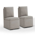 Chaise de salle à manger Nathan avec roulettes et rangement, lot de 2 - S/O