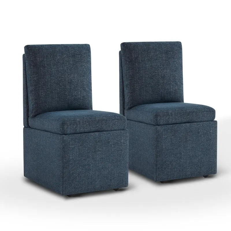 Chaise de salle à manger Nathan avec roulettes et rangement, lot de 2 - S/O