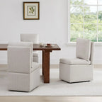 Chaise de salle à manger Nathan avec roulettes et rangement, lot de 2 - S/O