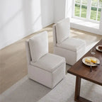 Chaise de salle à manger Nathan avec roulettes et rangement, lot de 2 - S/O