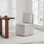 Chaise de salle à manger Nathan avec roulettes et rangement, lot de 2 - S/O
