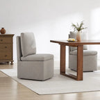 Chaise de salle à manger Nathan avec roulettes et rangement, lot de 2 - S/O