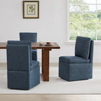 Chaise de salle à manger Nathan avec roulettes et rangement, lot de 2 - S/O
