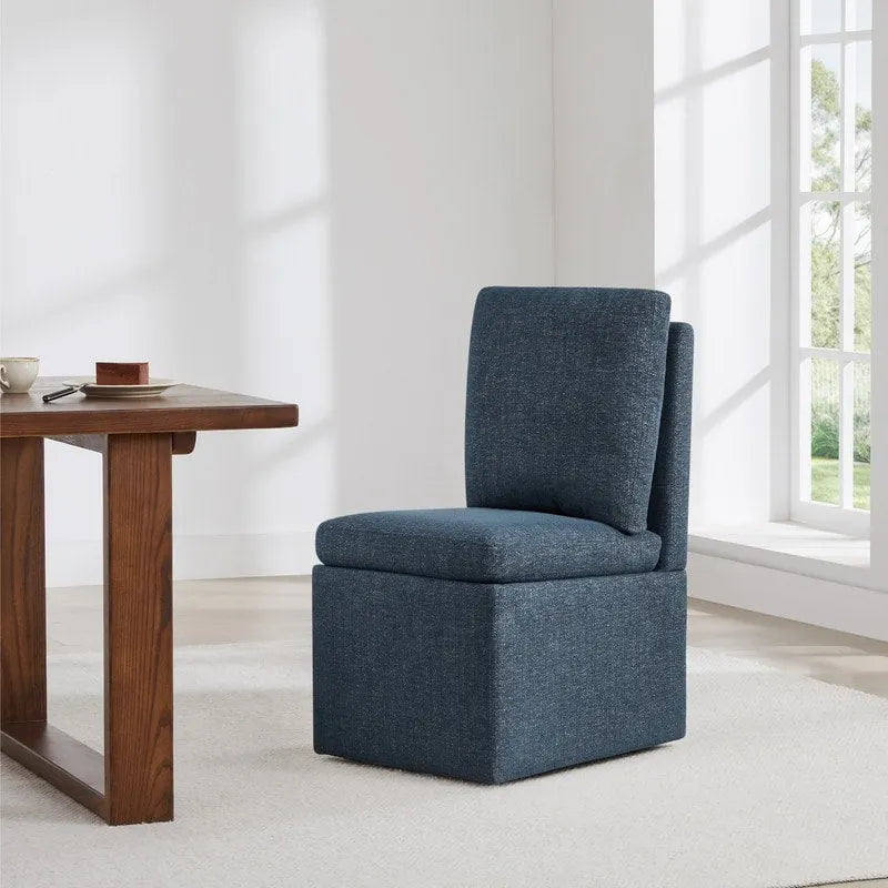 Chaise de salle à manger Nathan avec roulettes et rangement, lot de 2 - S/O