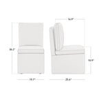 Chaise de salle à manger Nathan avec roulettes et rangement, lot de 2 - S/O
