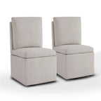 Chaise de salle à manger Nathan avec roulettes et rangement, lot de 2 - S/O