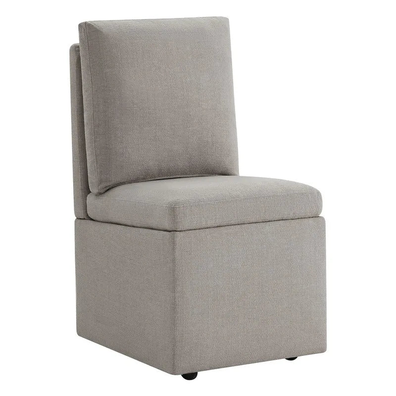Chaise de salle à manger Nathan avec roulettes et rangement, lot de 2 - S/O