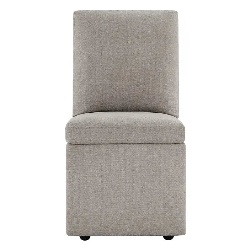 Chaise de salle à manger Nathan avec roulettes et rangement, lot de 2 - S/O