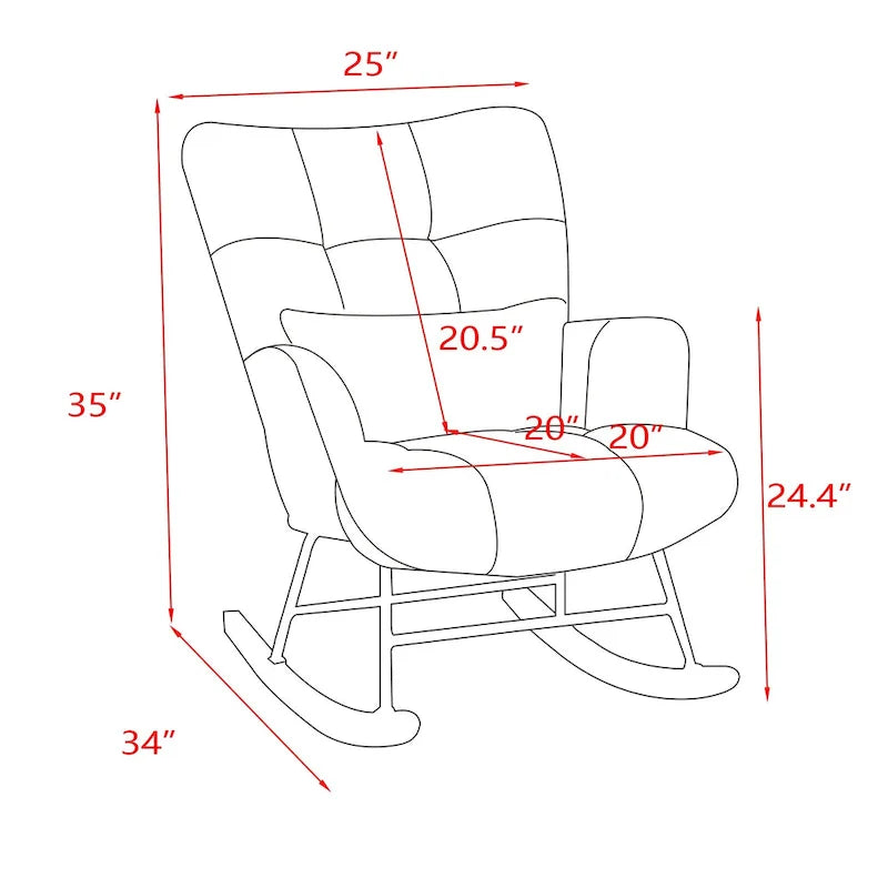 Fauteuil à bascule rembourré