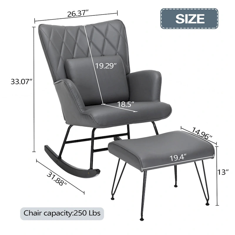Fauteuil à bascule rembourré