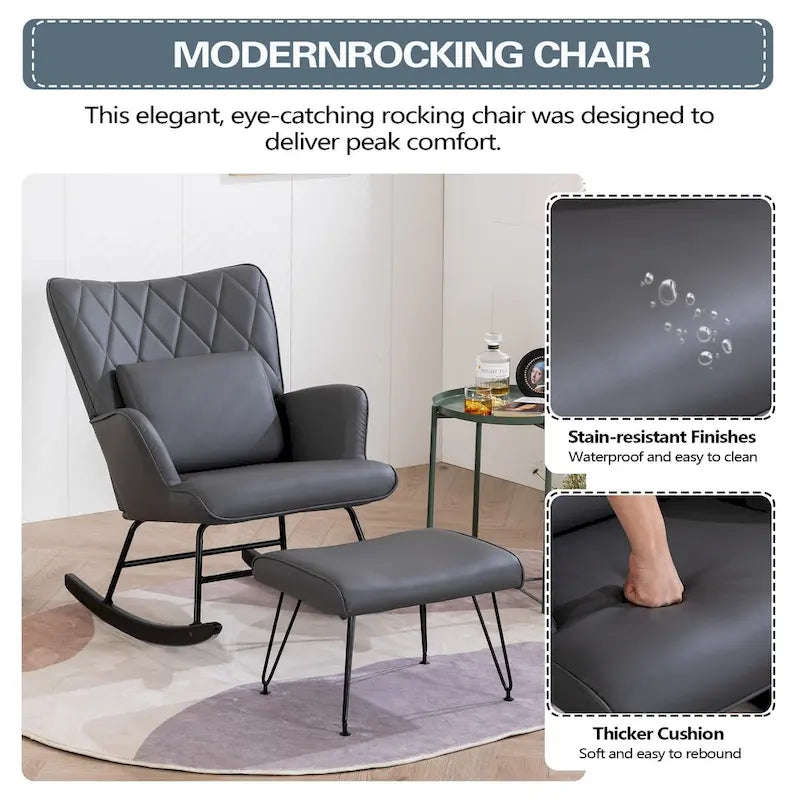 Fauteuil à bascule rembourré
