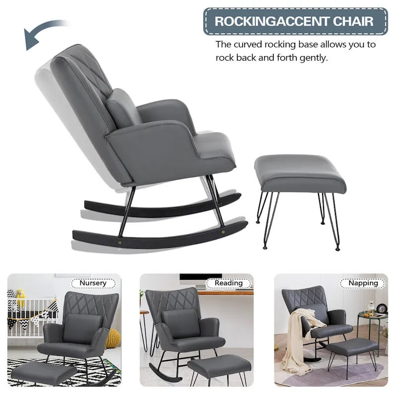 Fauteuil à bascule rembourré