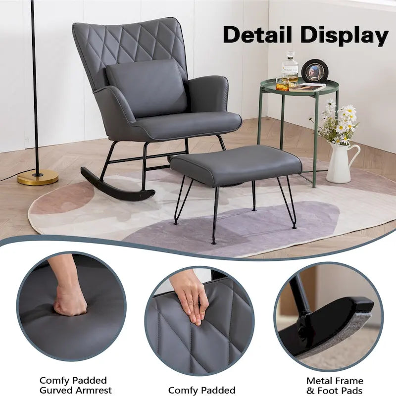 Fauteuil à bascule rembourré