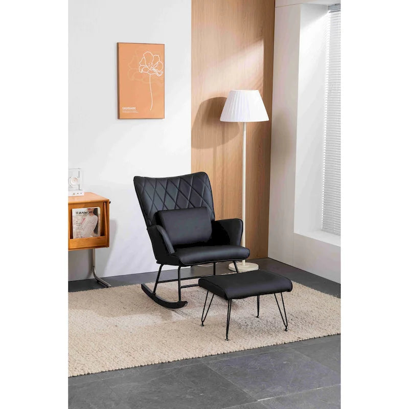 Fauteuil à bascule rembourré