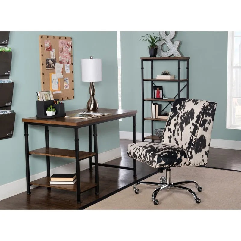 Chaise de bureau motif vache violet