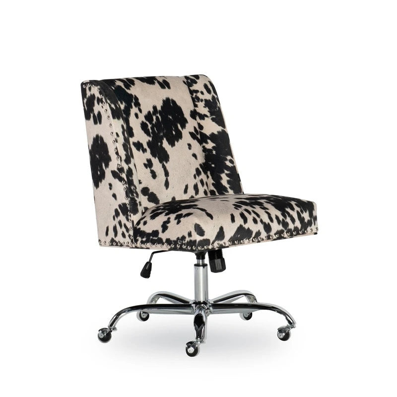 Chaise de bureau motif vache violet