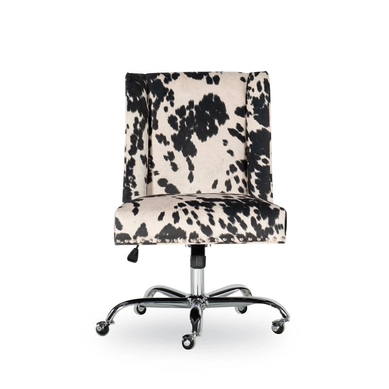 Chaise de bureau motif vache violet