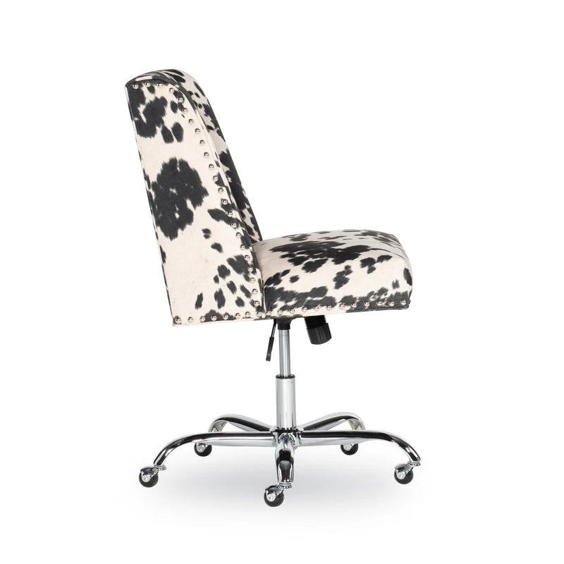 Chaise de bureau motif vache violet