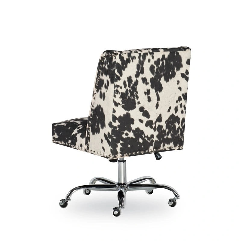 Chaise de bureau motif vache violet