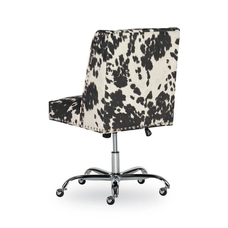 Chaise de bureau motif vache violet