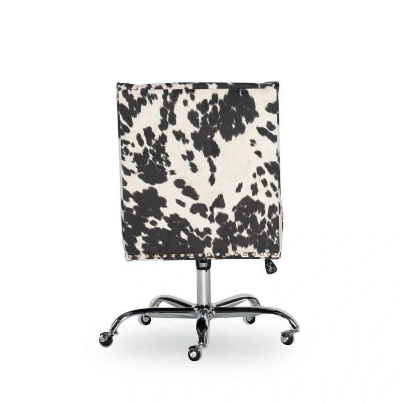 Chaise de bureau motif vache violet