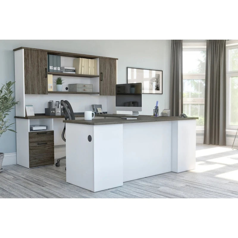  Norma 71W U or L-Shaped Executive Desk with Hutch