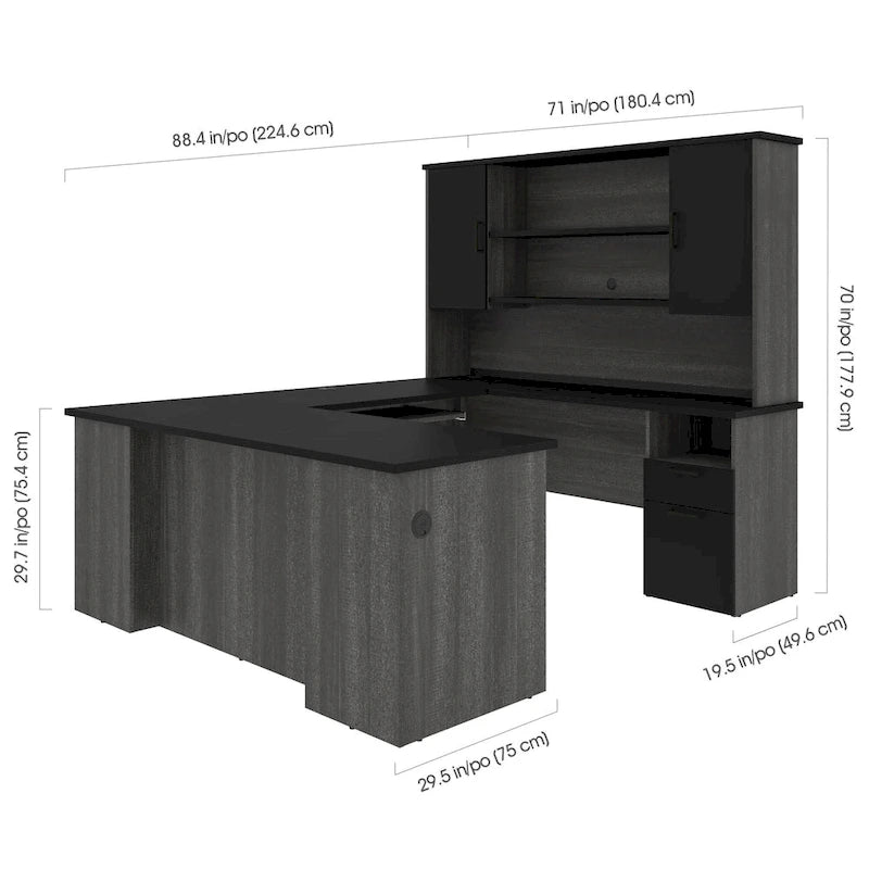 Bureau de direction Norma 71W en U ou en L avec huche