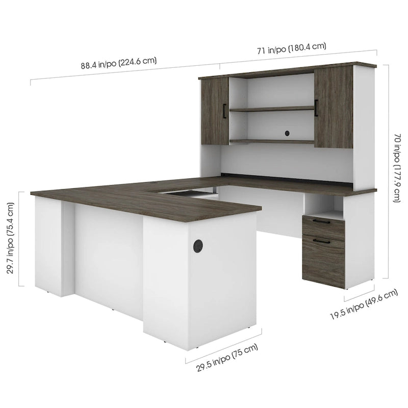 Bureau de direction Norma 71W en U ou en L avec huche