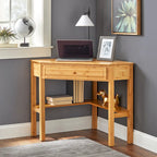 Bureau d'angle en bambou pour petite surface